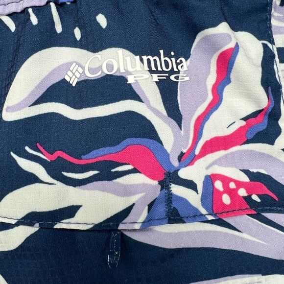 Columbia PFG Tamiami Navy Pink Floral Quick Dry Active Shorts Womens XXL - Picture 3 of 10